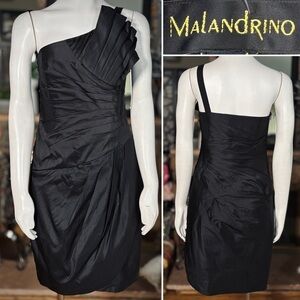 Catherine Malandrino Black One Shoulder Cocktail Dress, Sz 2, New With Tags